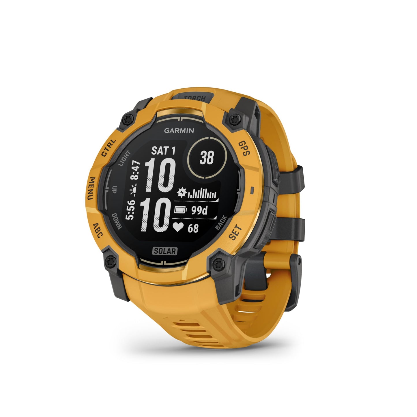 Garmin Instinct 3 50mm SOLAR – GPS-Multisport-Smartwatch, 1,1" Display, bis zu 40 Tage Akkulaufzeit, 80+ Sport-Apps, Navigationsfunktion, smarte Features, LED-Taschenlampe, wasserdicht