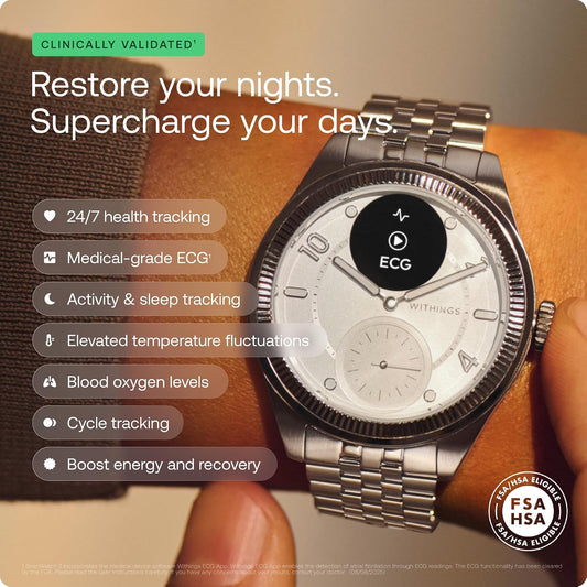Withings ScanWatch Nova Brilliant, Hybrid Smartwatch, ECG, GPS, Silber