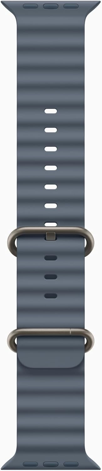Apple Watch Ultra 3 [GPS + Cellular, 49mm] Titangehäuse Natur mit Ocean Armband Maritimblau (Generalüberholt)