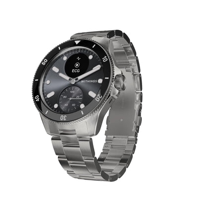 Withings ScanWatch Nova Brilliant, Hybrid Smartwatch, ECG, GPS, Silber