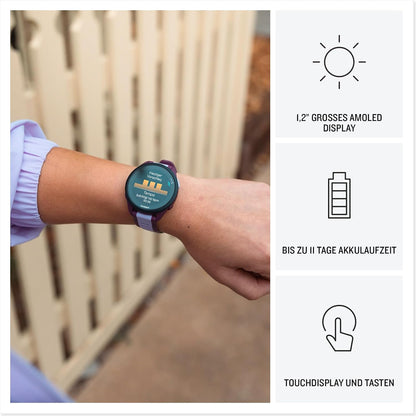 Garmin Forerunner 165 Music [renewed] - Lauf-Smartwatch, 1,2" AMOLED Touchscreen, bis zu 11 Tage Akkulaufzeit, 25+ Sport-Apps, Trainingsempfehlungen, smarte Funktionen, GarminMusic [Generalüberholt]