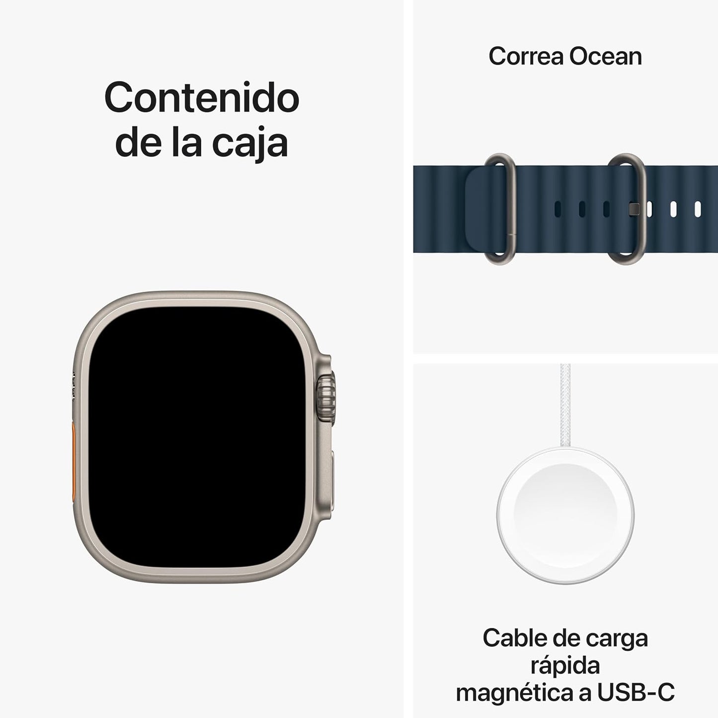 Apple Watch Ultra 2 [GPS + Cellular, 49MM] Titangehäuse mit Ocean Armband Blau - One Size (Generalüberholt)