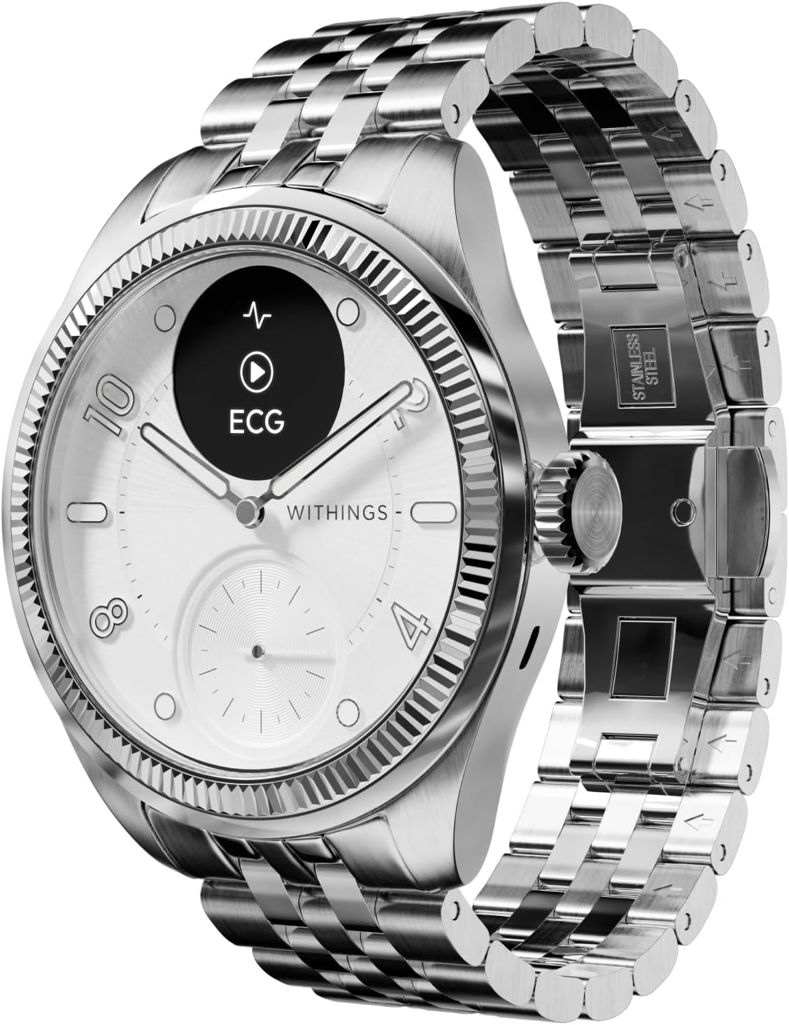 Withings ScanWatch Nova Brilliant, Hybrid Smartwatch, ECG, GPS, Silber
