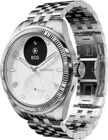 Withings ScanWatch Nova Brilliant, Hybrid Smartwatch, ECG, GPS, Silber