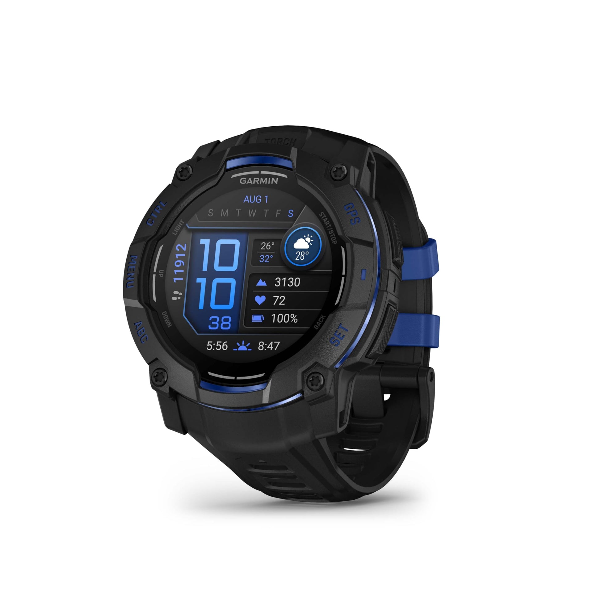 Garmin Instinct 3 50mm SOLAR – GPS-Multisport-Smartwatch, 1,1" Display, bis zu 40 Tage Akkulaufzeit, 80+ Sport-Apps, Navigationsfunktion, smarte Features, LED-Taschenlampe, wasserdicht