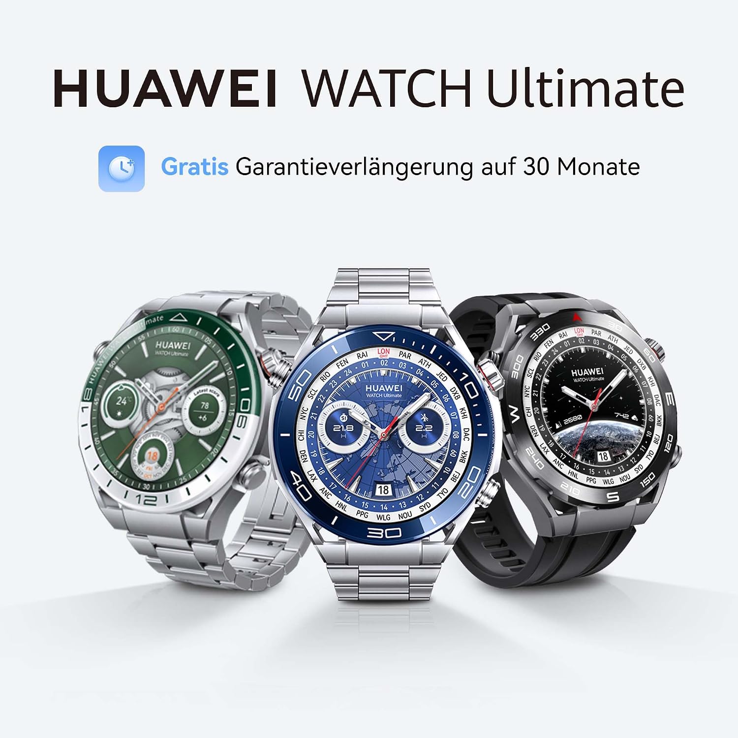 HUAWEI Watch Ultimate Smartwatch, Material in Premium-Metall-Optik, EKG, Golfplatz-Karten, Offline-Höhenlinienkarten, Bis zu 100 Meter Wasserdichtigkeit, 2 Wochen Akkulaufzeit, iOS&Android, Grün