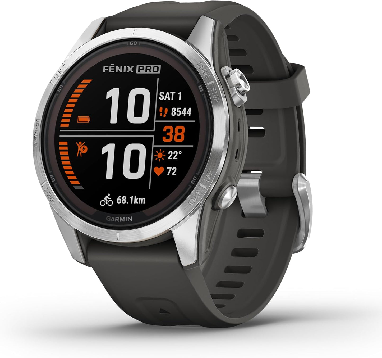 Garmin fēnix 7S Pro [renewed] – GPS-Multisport-Smartwatch mit Solarladelinse, Farbdisplay und Touch-/Tastenbedienung, TOPO-Karten, über 60 vorinstallierte Sport-Apps, GarminMusic [Generalüberholt]