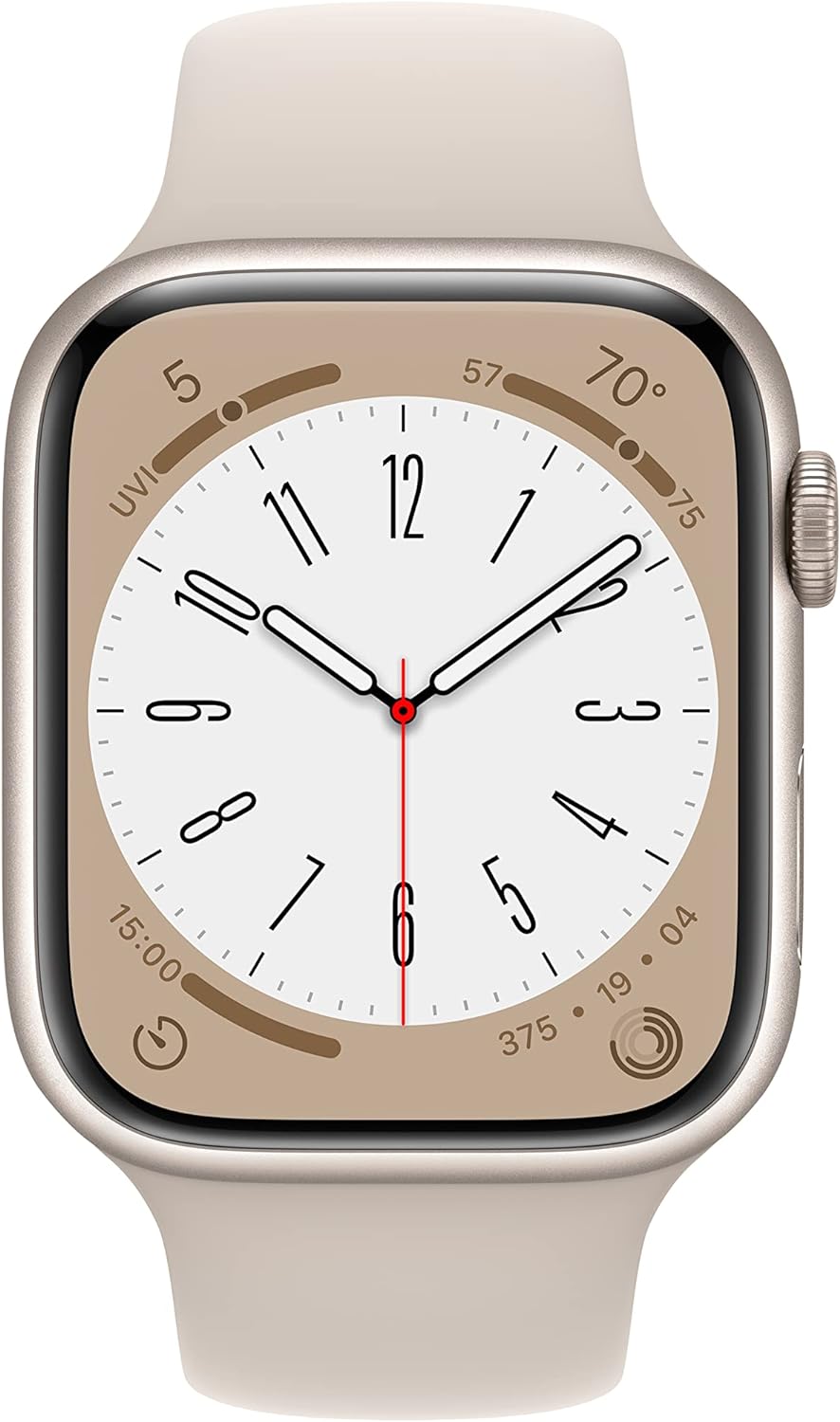 Apple Watch Series 8 (GPS, 45mm) Aluminiumgehäuse Polarstern met Sportarmband Polarstern - One Size (Generalüberholt)