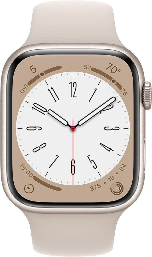 Apple Watch Series 8 (GPS, 45mm) Aluminiumgehäuse Polarstern met Sportarmband Polarstern - One Size (Generalüberholt)