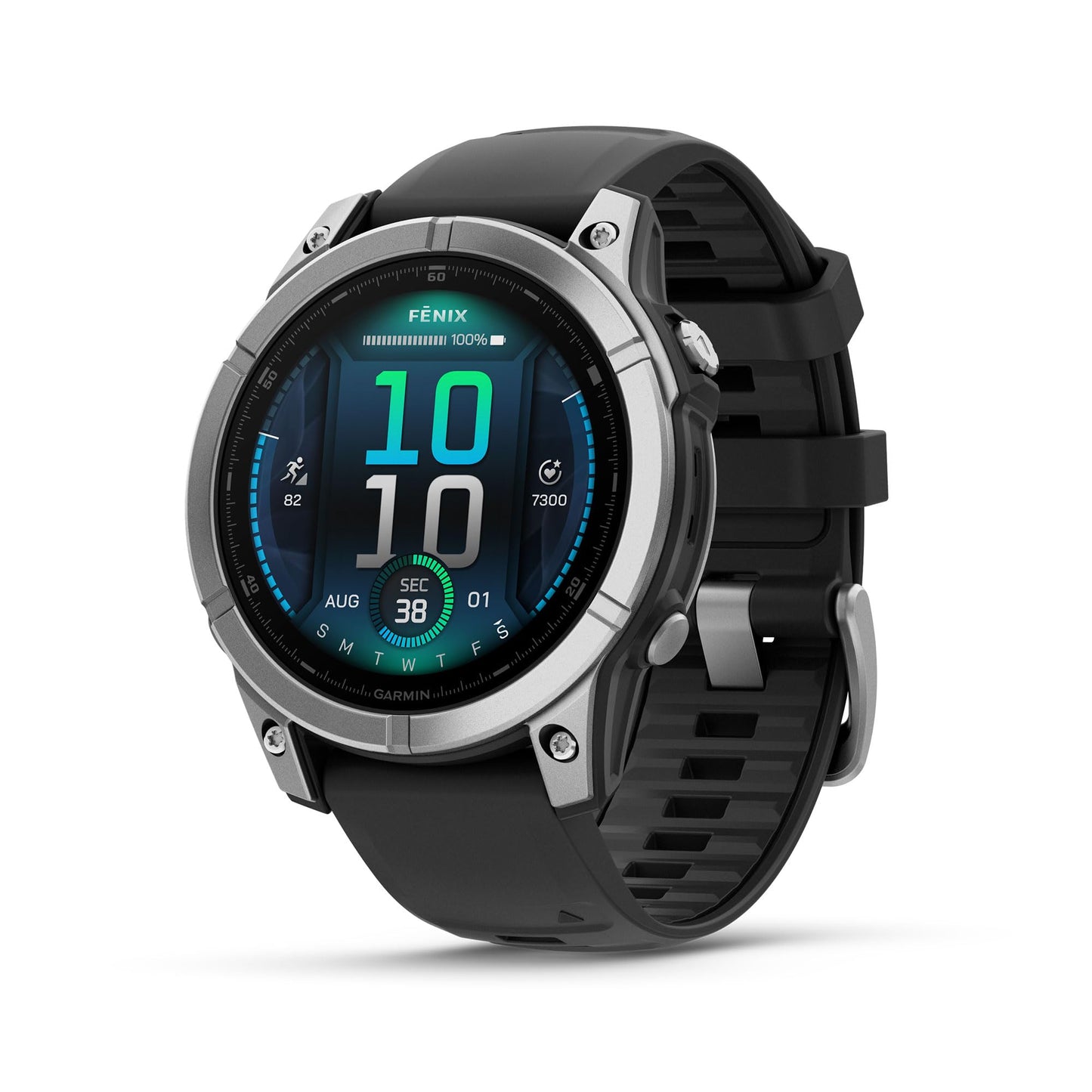 Garmin fēnix® 8-47mm Solar AMOLED Saphir Premium Multisport GPS Smartwatch Lange Akkulaufzeit Tauchbewertet Eingebaute LED-Taschenlampe Carbon Gray DLC Titanium mit Pebble Gray Band