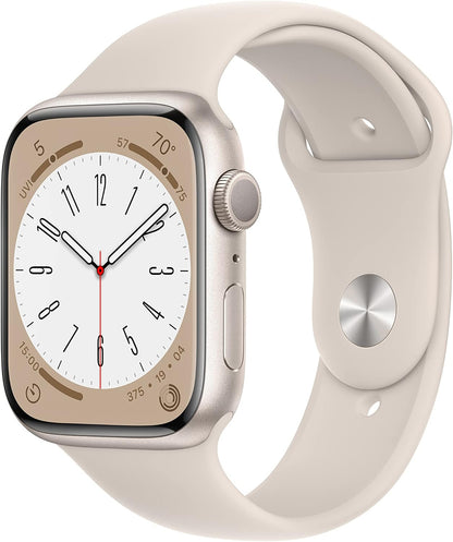 Apple Watch Series 8 (GPS, 45mm) Aluminiumgehäuse Polarstern met Sportarmband Polarstern - One Size (Generalüberholt)