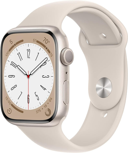 Apple Watch Series 8 (GPS, 45mm) Aluminiumgehäuse Polarstern met Sportarmband Polarstern - One Size (Generalüberholt)