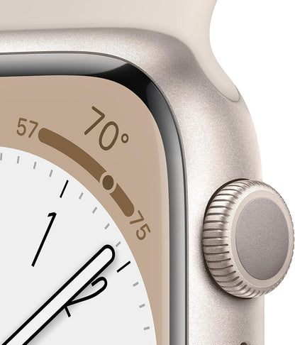 Apple Watch Series 8 (GPS, 45mm) Aluminiumgehäuse Polarstern met Sportarmband Polarstern - One Size (Generalüberholt)