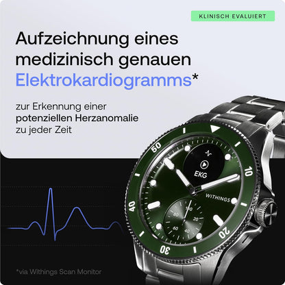 Withings ScanWatch Nova, Hybrid Smartwatch, ECG, SpO2, GPS, Grün