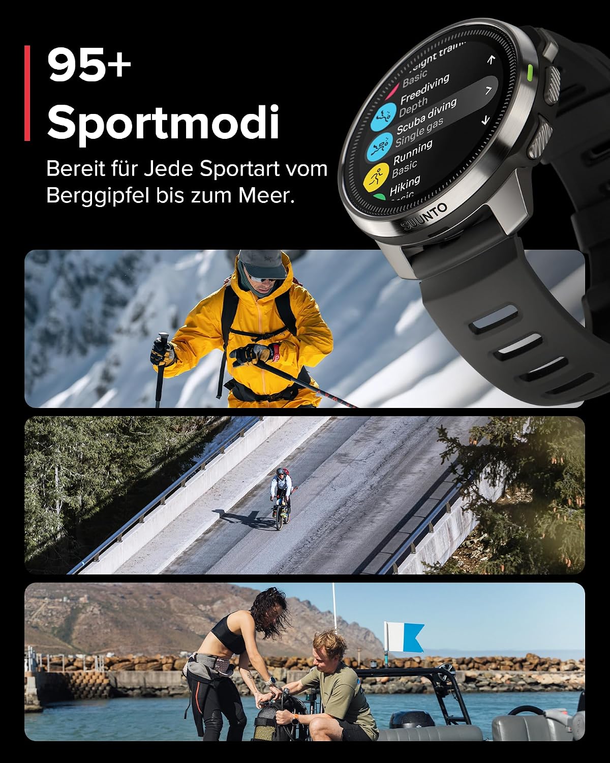 SUUNTO Ocean Tauchcomputer, GPS-Multisportuhr, wasserdicht bis 100 m