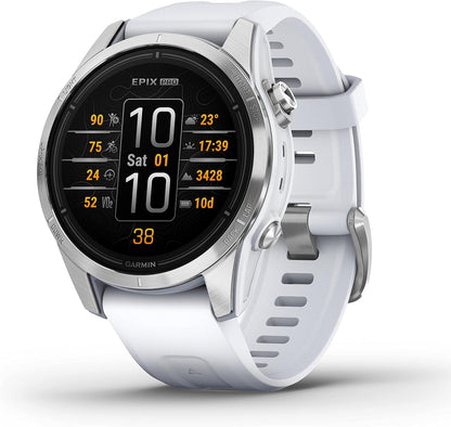 Garmin EPIX PRO 42mm – GPS-Multisport-Smartwatch mit brillantem 1,2“ AMOLED-Display und Touch-/Tastenbedienung. TOPO-Karten, 60 Sport-Apps, Music, Pay, bis zu 10 Tage Akkulaufzeit