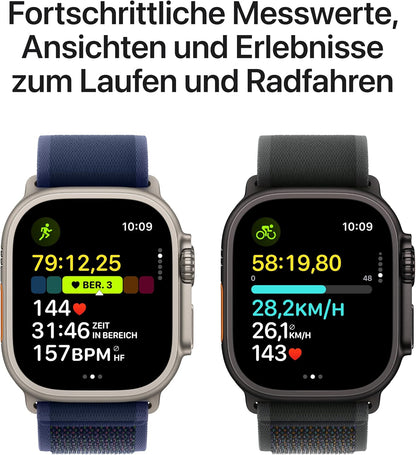 Apple Watch Ultra 2 [GPS + Celular, 49mm] Titangehäuse mit Black Ocean Band, One Size (Generalüberholt)