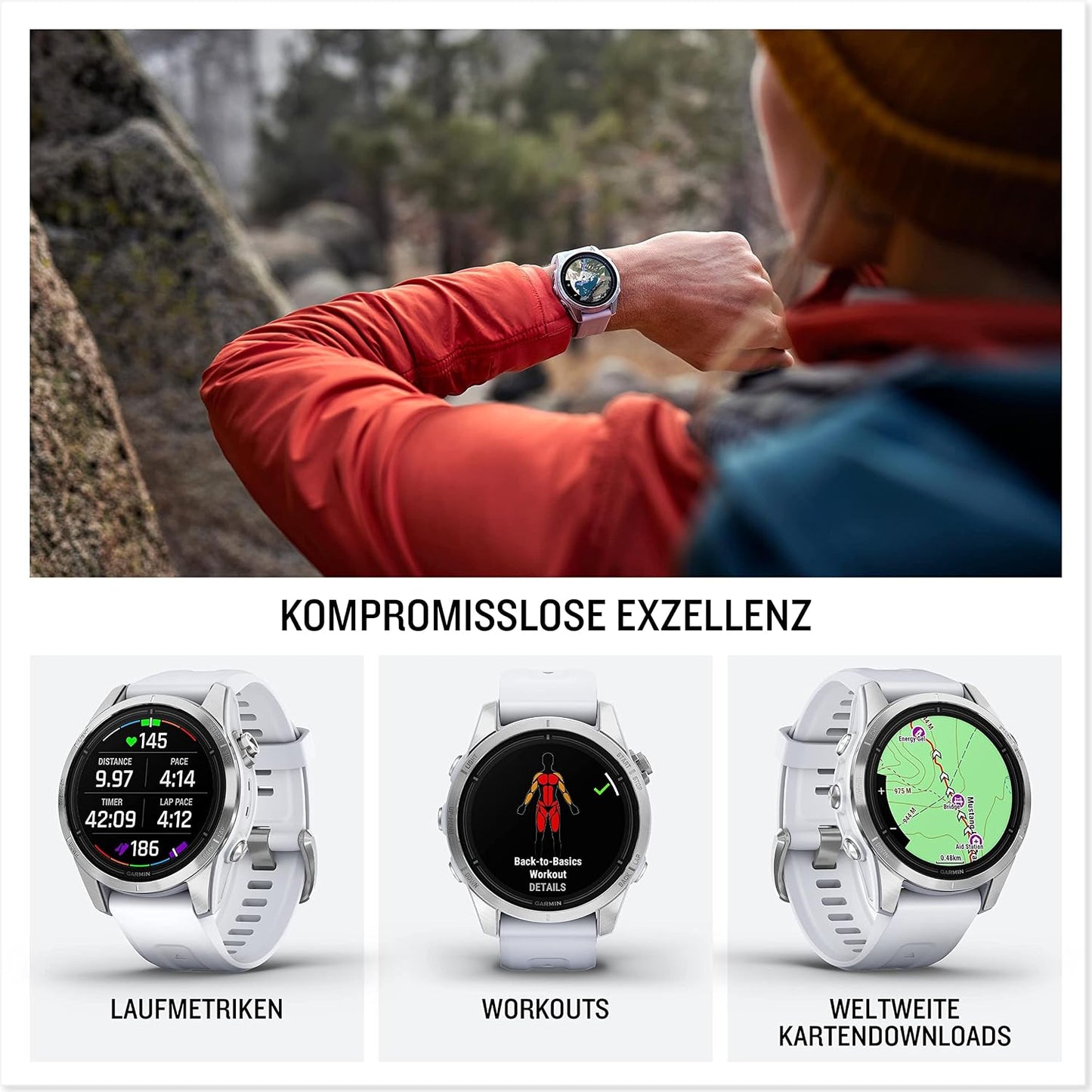 Garmin EPIX PRO 42mm – GPS-Multisport-Smartwatch mit brillantem 1,2“ AMOLED-Display und Touch-/Tastenbedienung. TOPO-Karten, 60 Sport-Apps, Music, Pay, bis zu 10 Tage Akkulaufzeit
