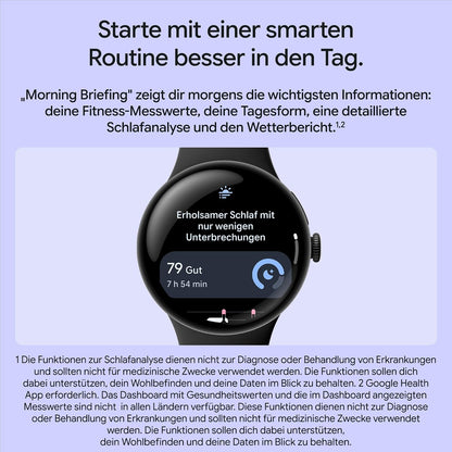 Google Pixel Watch 5 (45 mm) - Smartwatch - Black Case/Obsidian Band, LTE