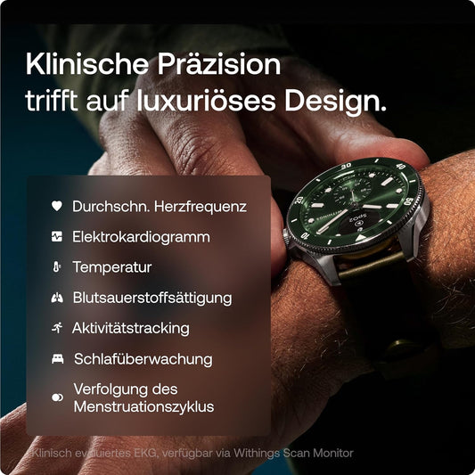 Withings ScanWatch Nova, Hybrid Smartwatch, ECG, SpO2, GPS, Grün