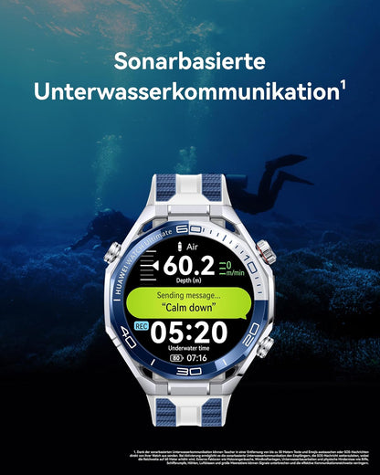 HUAWEI Watch Ultimate 2 Smartwatch, Sportuhr mit GPS, 20 ATM, Blau
