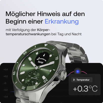 Withings ScanWatch Nova, Hybrid Smartwatch, ECG, SpO2, GPS, Grün